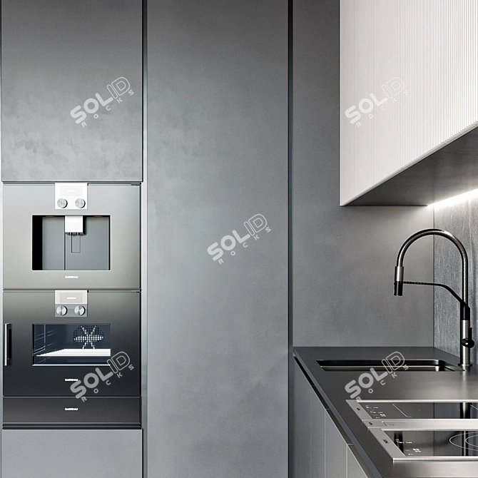 Gaggenau Kitchen Mesh: Height 300cm, 8.9m Area 3D model image 3