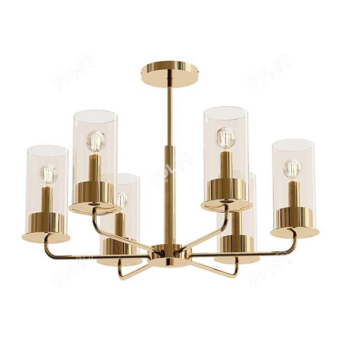 Luxurious Licia Gold Chandelier 3D model image 1