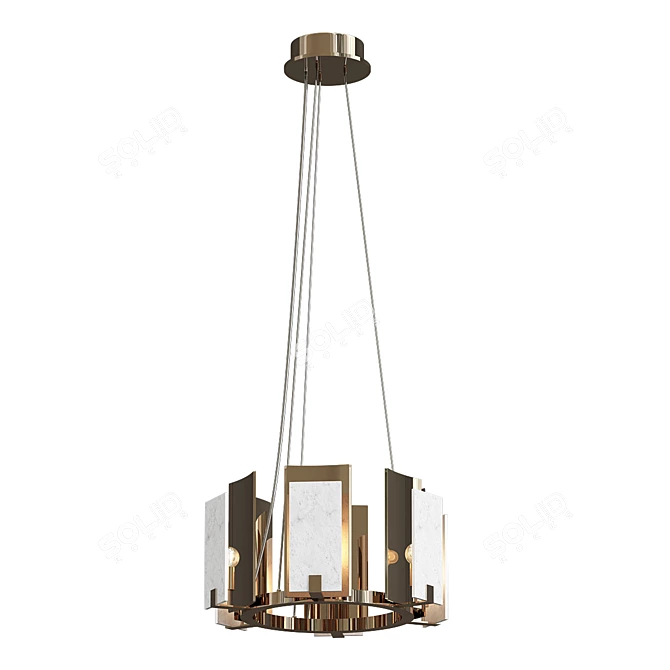 Contemporary Tiered 2 Chandelier 3D model image 1