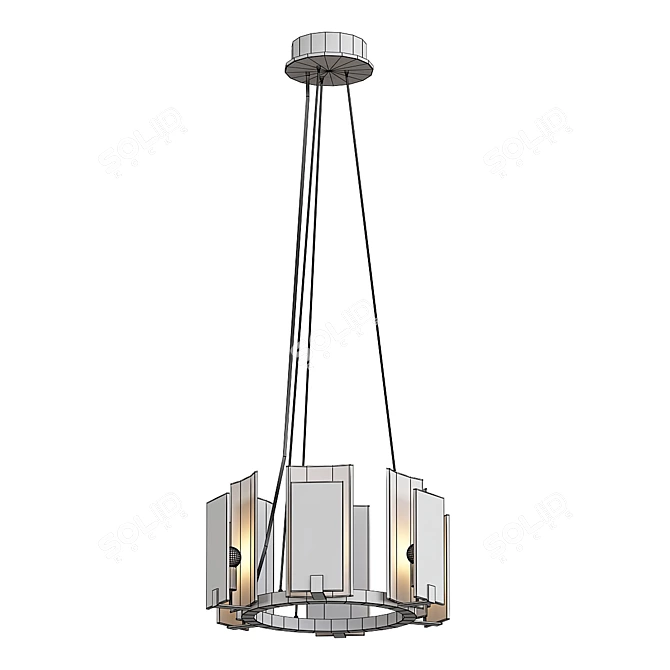 Contemporary Tiered 2 Chandelier 3D model image 2