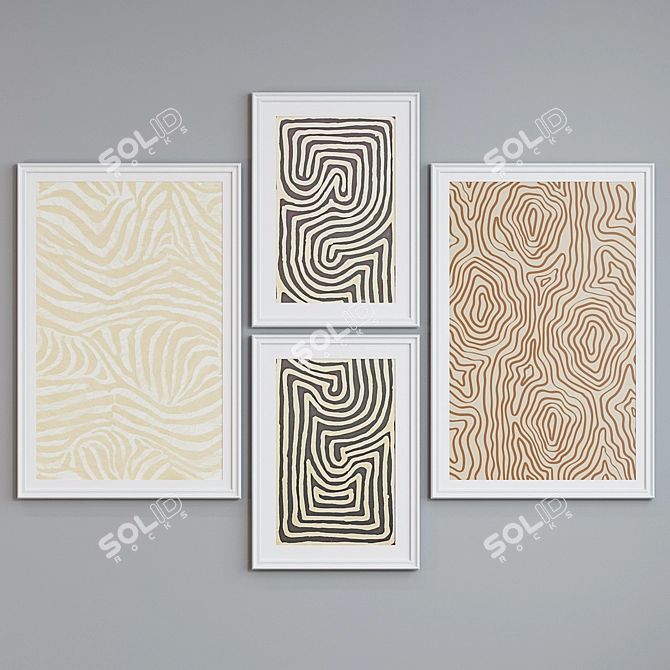 Modern Abstract Picture Frame Set 3D model image 4