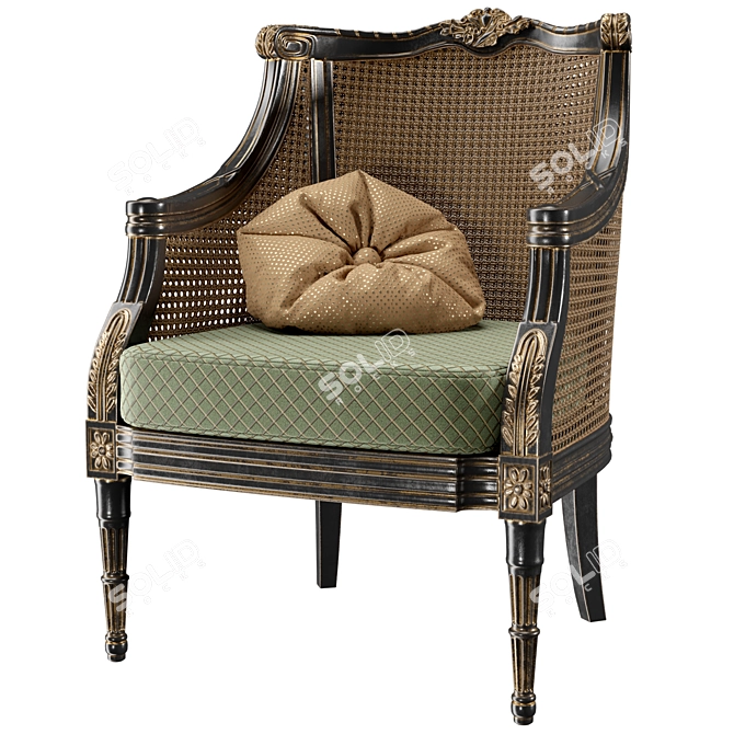 Elegant Antique-Inspired Chair 3D model image 1