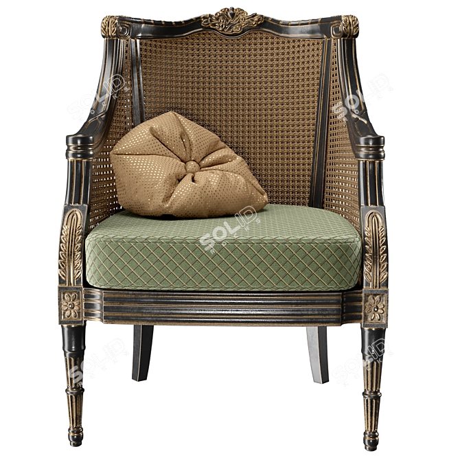 Elegant Antique-Inspired Chair 3D model image 2