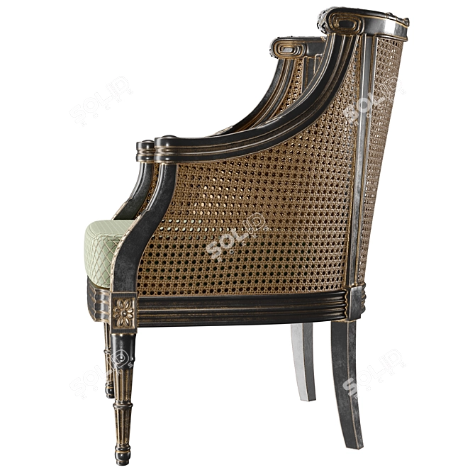 Elegant Antique-Inspired Chair 3D model image 3