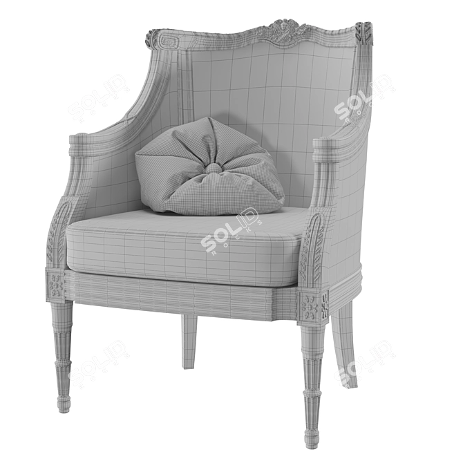 Elegant Antique-Inspired Chair 3D model image 7