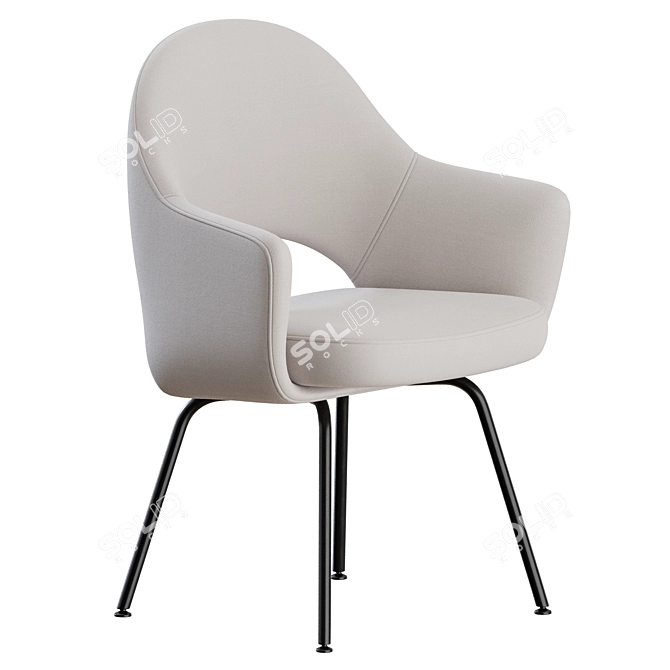 Knoll Saarinen Metal Armchair, Elegant and Functional 3D model image 3