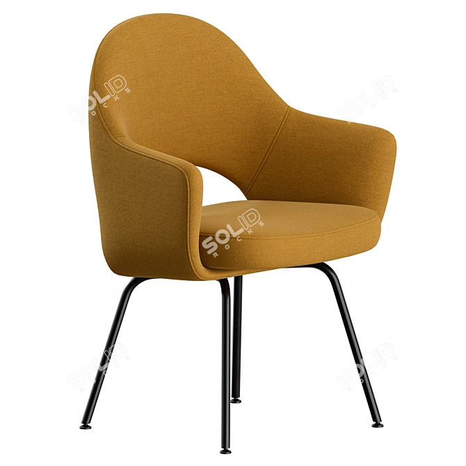 Knoll Saarinen Metal Armchair, Elegant and Functional 3D model image 4