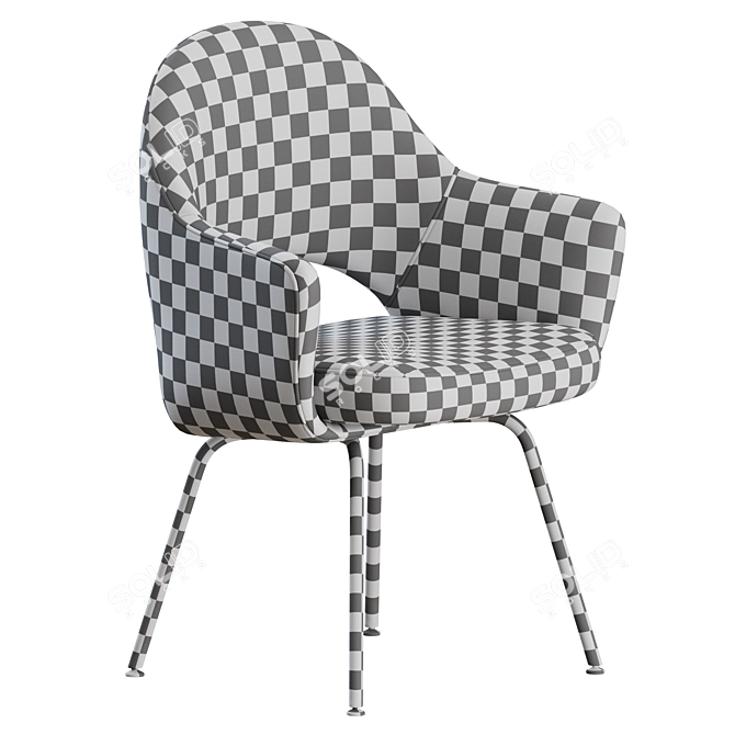 Knoll Saarinen Metal Armchair, Elegant and Functional 3D model image 5