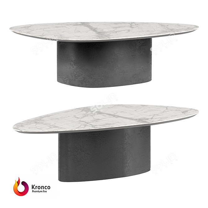 Kronco Elipse: Stylish Porcelain Coffee Table 3D model image 1