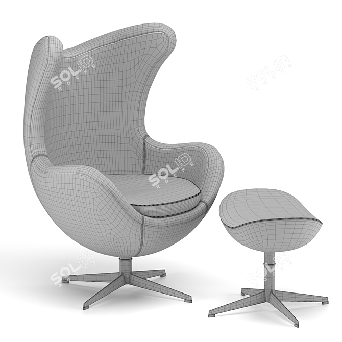 Modern Egg Chair: Stylish and Comfortable 3D model image 6