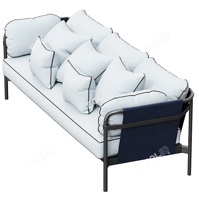 Comfortable Can HAY Sofa: 3-Seater 3D model image 2