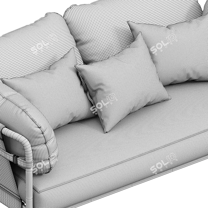 Can HAY Komfortowy Fotel Sofa: Luksusowy, Dwuosobowy 3D model image 5