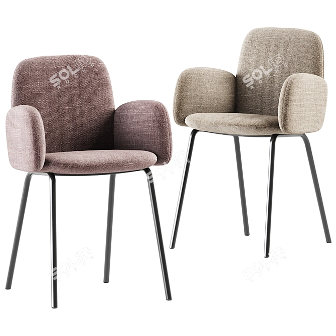 Elegant Leda Chair: Comfort & Style 3D model image 1