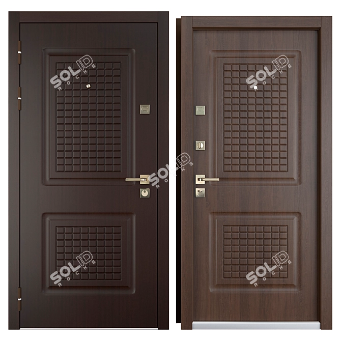 Bastion Favorit Metal Door: Strong and Secure 3D model image 3