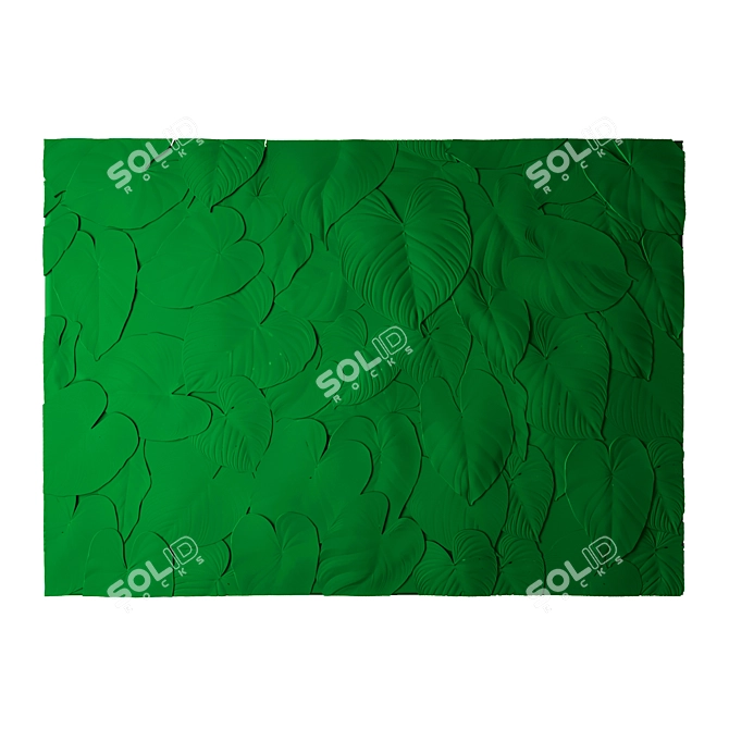 Fogliame Om: Handcrafted 3D Relief Panel 3D model image 3