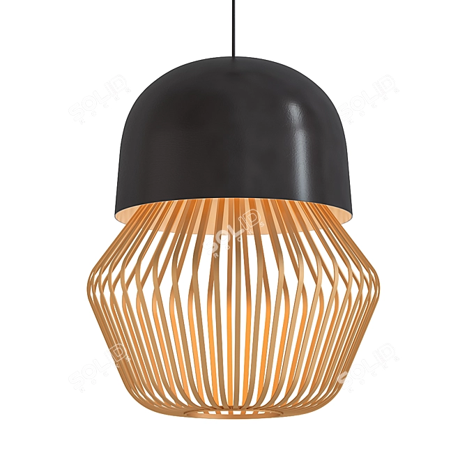 Bamboo Pendant Lamp: ANEMOS 3D model image 1