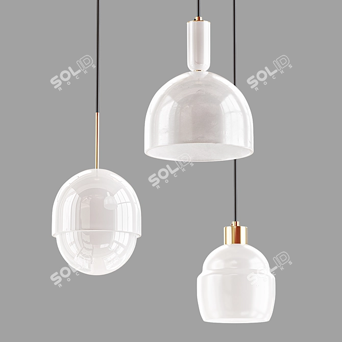 Modern Honeycomb Pendant Lamp 3D model image 1