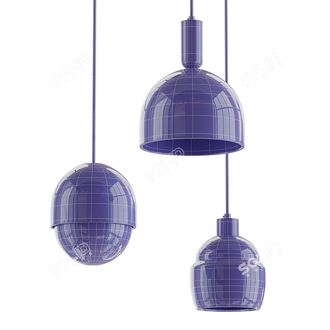 Modern Honeycomb Pendant Lamp 3D model image 2