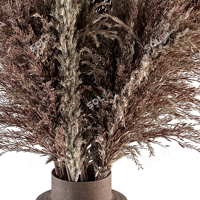 Feathery Bliss: Dried Pampas Set 3D model image 3