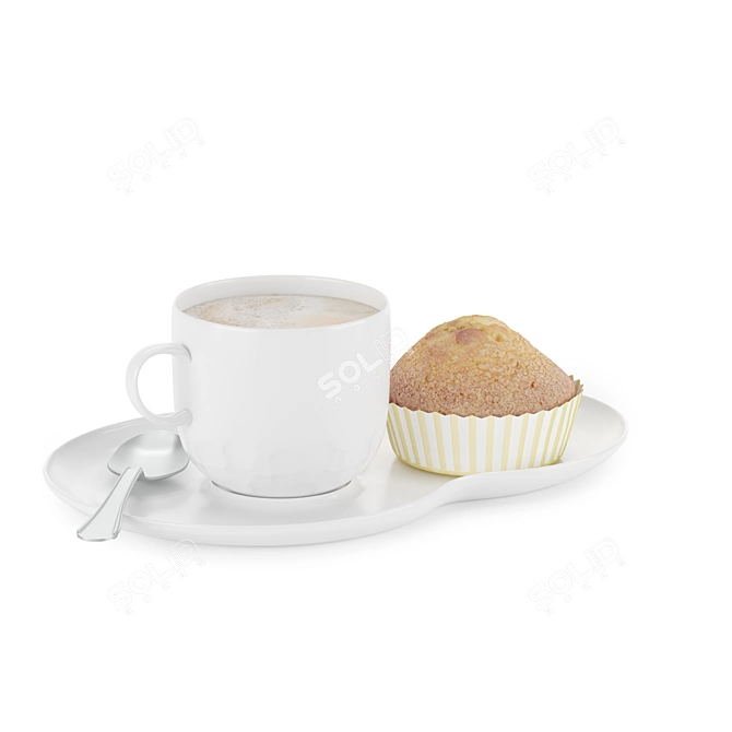 Delicious Cupcake Coffee Set 3D model image 5