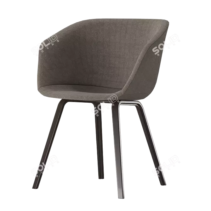 Modern Oak AAC 23 Dining Chair 3D model image 2