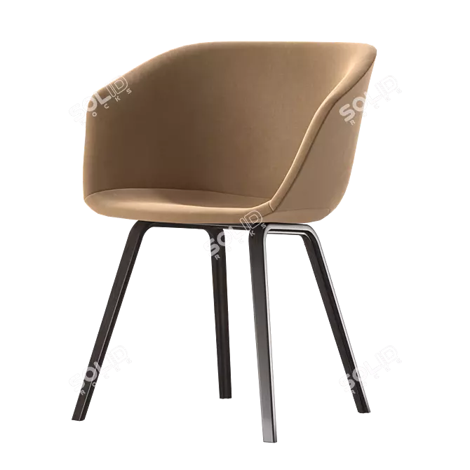 Modern Oak AAC 23 Dining Chair 3D model image 3