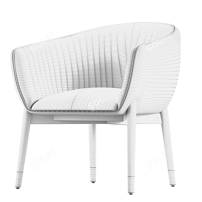 Vintage-inspired Dutchbone Dolly Lounge Chair 3D model image 5