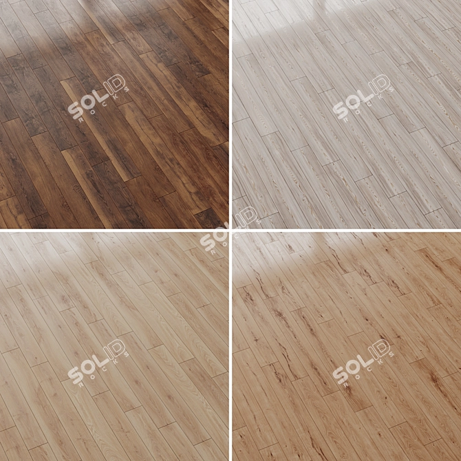 Premium Wood Parquet Flooring Set 3D model image 2