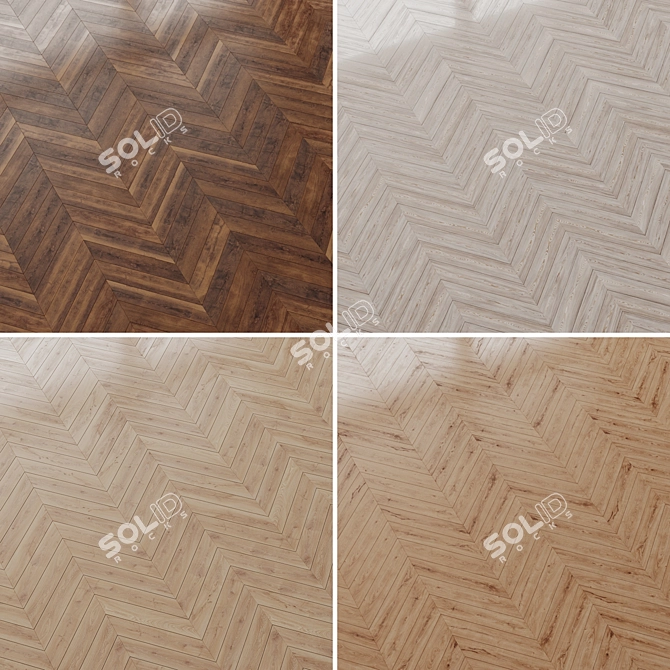 Premium Wood Parquet Flooring Set 3D model image 3