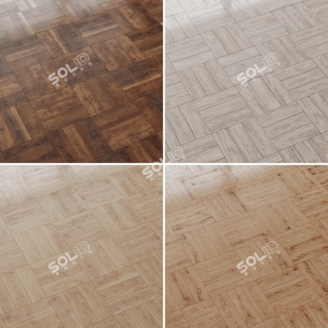 Premium Wood Parquet Flooring Set 3D model image 4