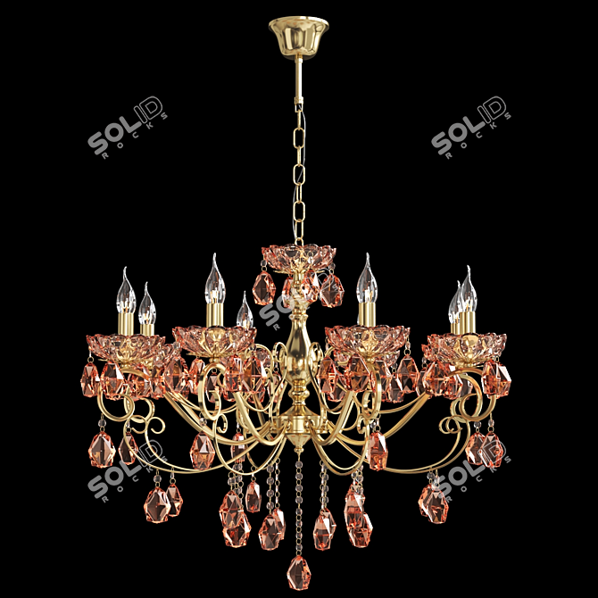 Luxury Eurosvet Escada Crystal Chandelier 3D model image 2