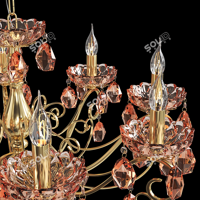 Luxury Eurosvet Escada Crystal Chandelier 3D model image 3