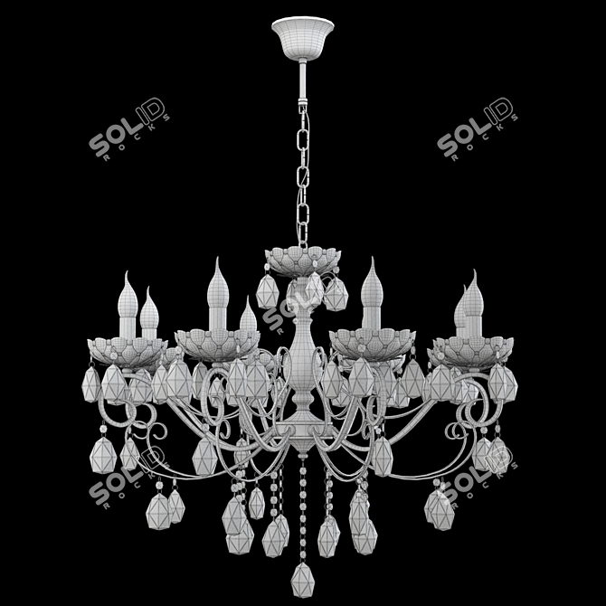 Luxury Eurosvet Escada Crystal Chandelier 3D model image 4