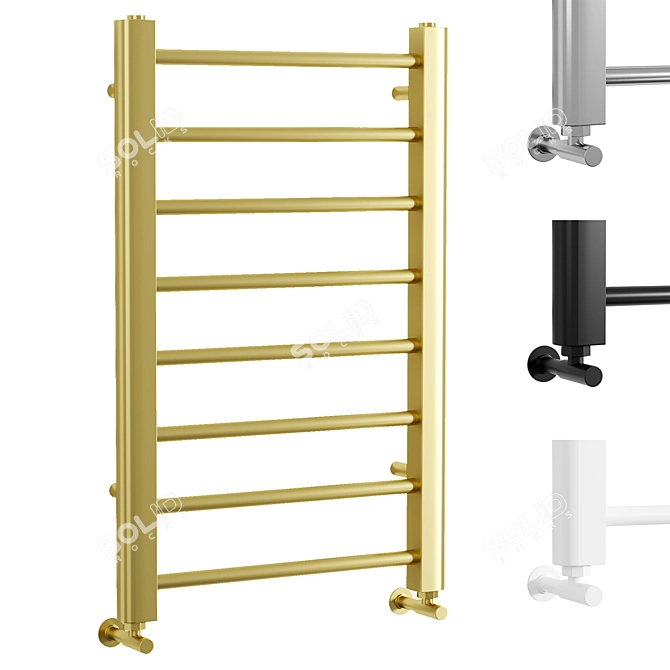 Arezzo Brass Heated Towel Rail 3D model image 1