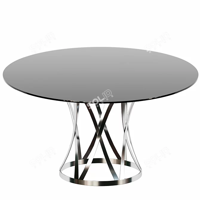 Modern Stainless Steel Kitchen Table 3D model image 1