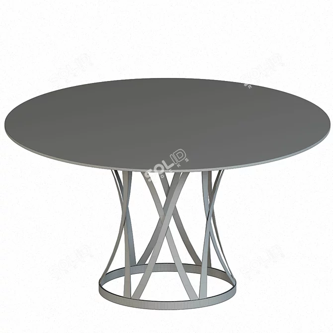 Modern Stainless Steel Kitchen Table 3D model image 2