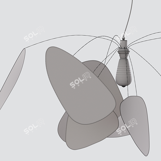 Bamboo Bliss Chandelier 3D model image 3