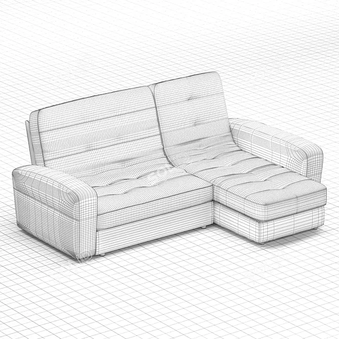 Cozy Lounge Sofa: 179x242x106 cm 3D model image 3