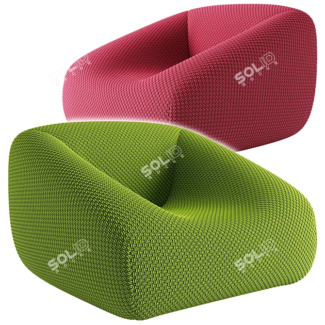 Contemporary Armchair Paola Lenti 3D model image 1