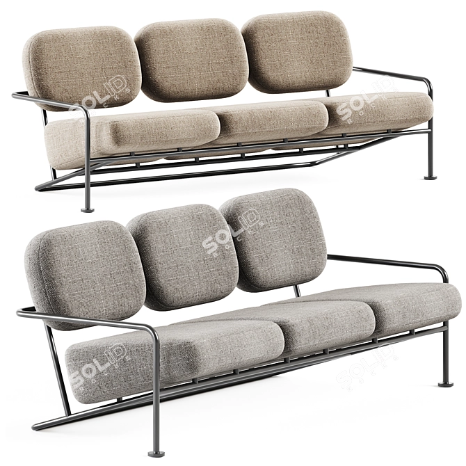 Elegant Ahus Sofa: Modern Office 3D model image 1