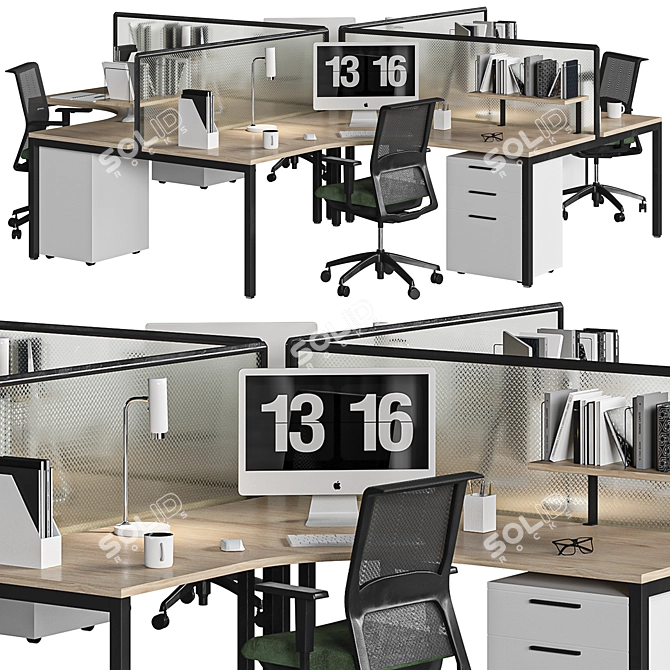 Modern Office Furniture Set 3D model image 3