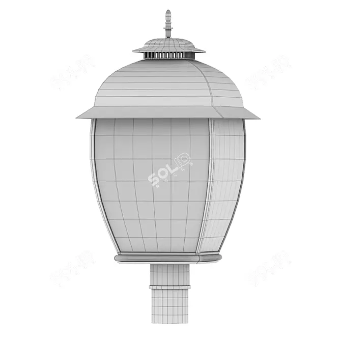 Mystic Black Quoizel Bain Outdoor Lantern 3D model image 2