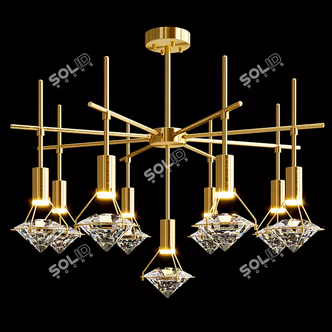 Elegant Glasgow CH Crystal Chandelier 3D model image 2