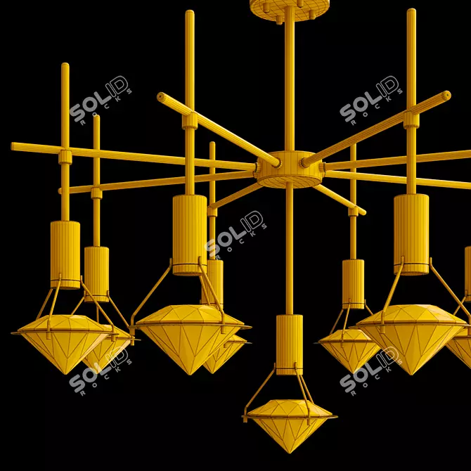 Elegant Glasgow CH Crystal Chandelier 3D model image 3