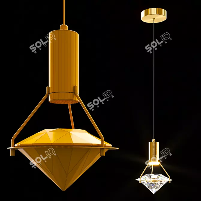 Glamorous Crystal Pendant 3D model image 2