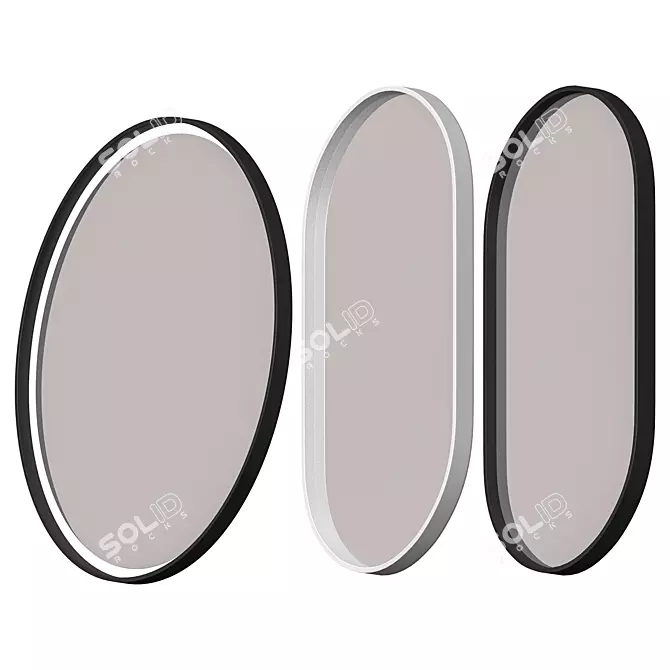 Modern Metal Framed Mirror by Artceram 3D model image 1