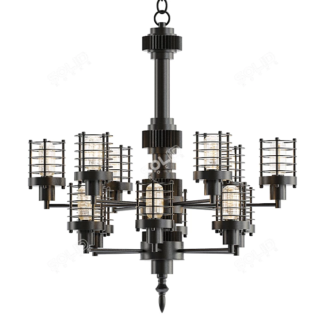 Energize Your Space: Big Energy Chandelier 3D model image 1