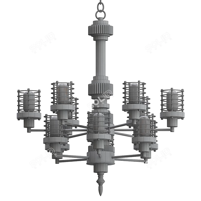 Energize Your Space: Big Energy Chandelier 3D model image 2