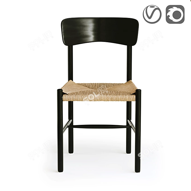 Solan Noir Set of 2 Chairs 3D model image 3
