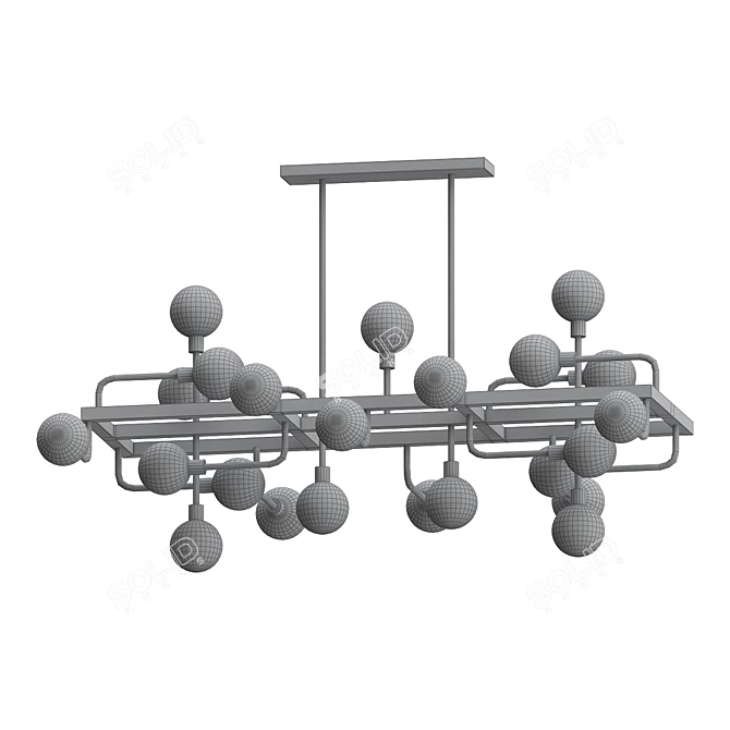 Industrial Hanging Light Fixture:LANSING 3D model image 3